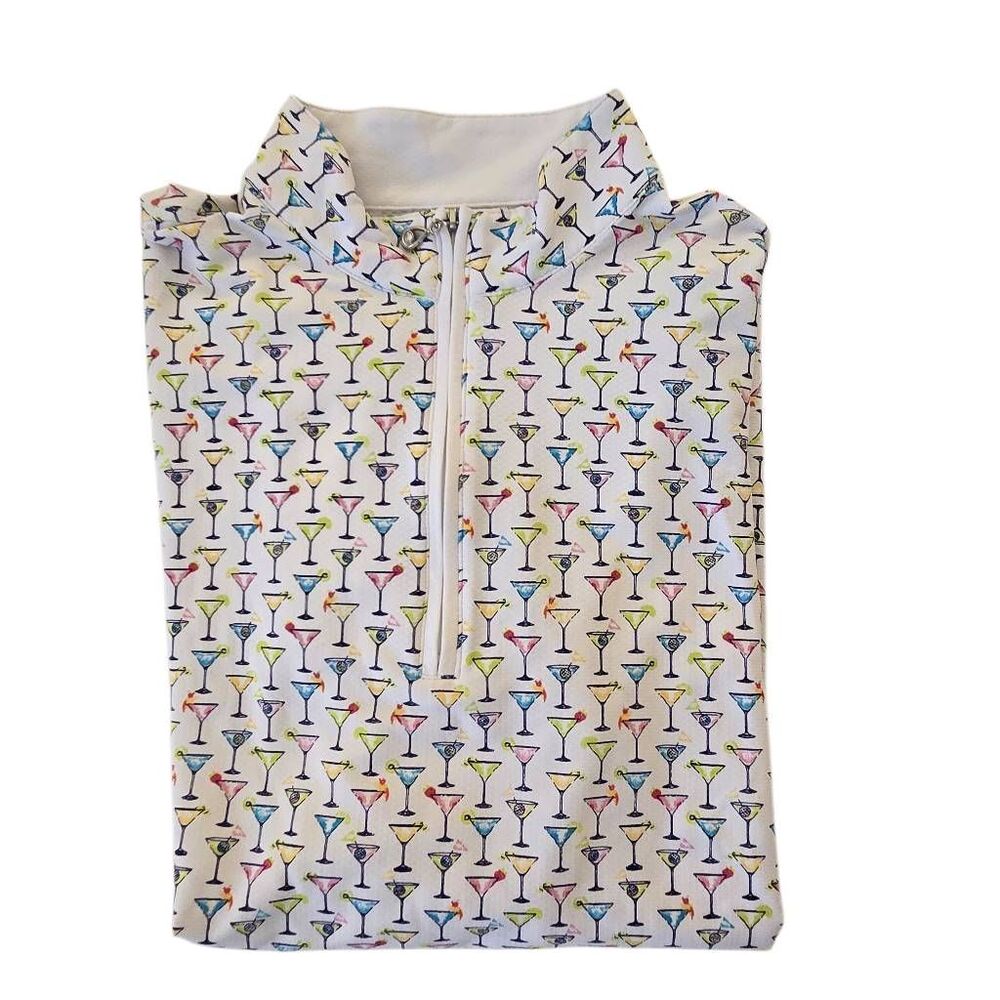 SanSoleil Womens Colorful Martini Print Long Sleeve Performance Sun Shirt Large - Picture 7 of 12